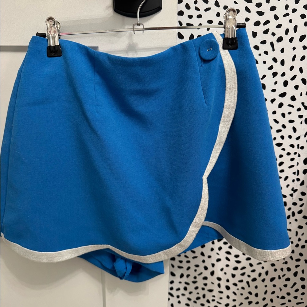 Anthropologie Blue Wrap Skirt